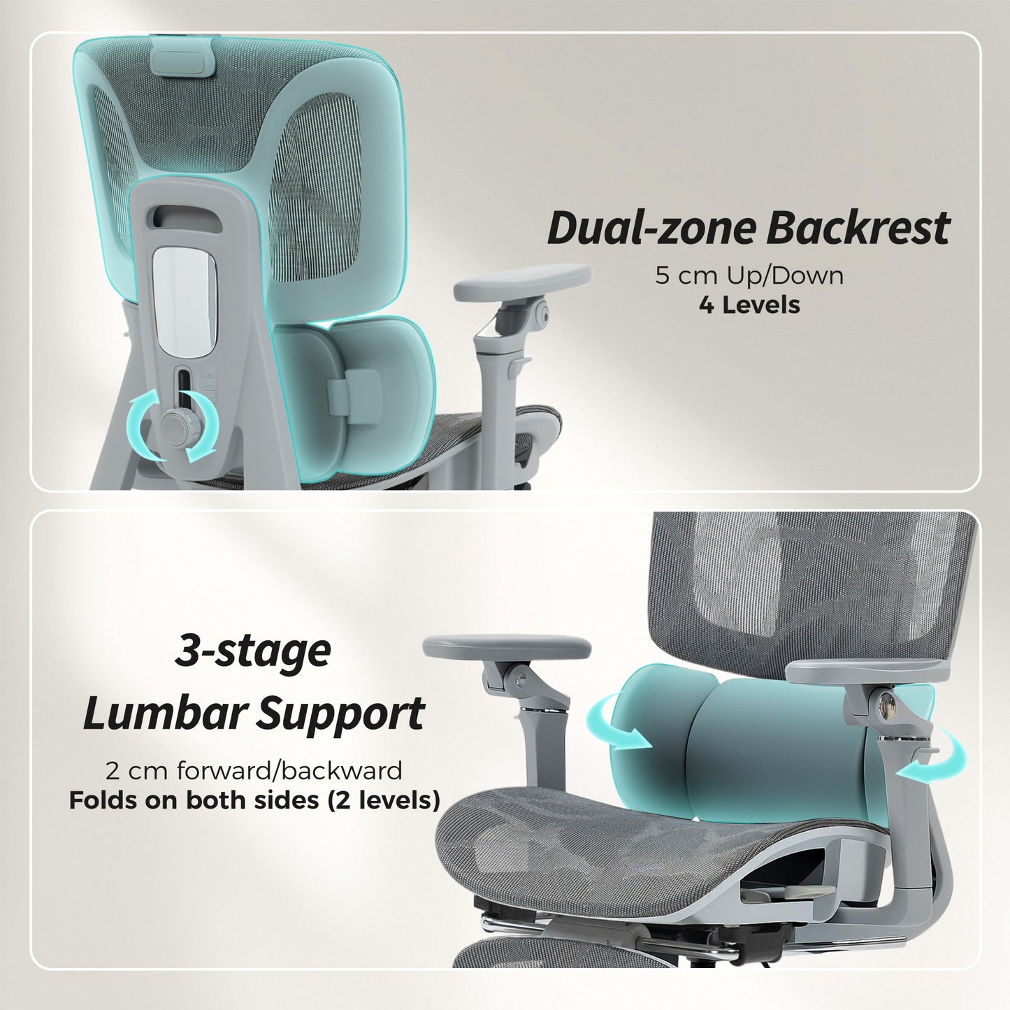 HOMCOM Ergonomic Office Chair, High Back Mesh Desk Chair, Grey