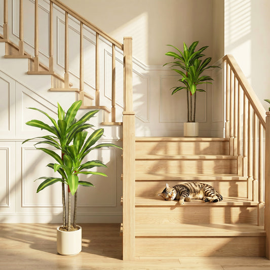 HOMCOM 90cm Lifelike Fake Tree, Artificial Dracaena Tree with Bendable Trunks, Green