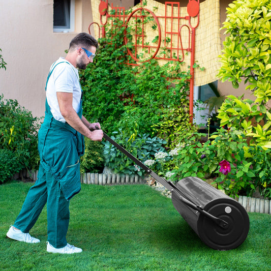 113L Metal Garden Lawn Roller-Black