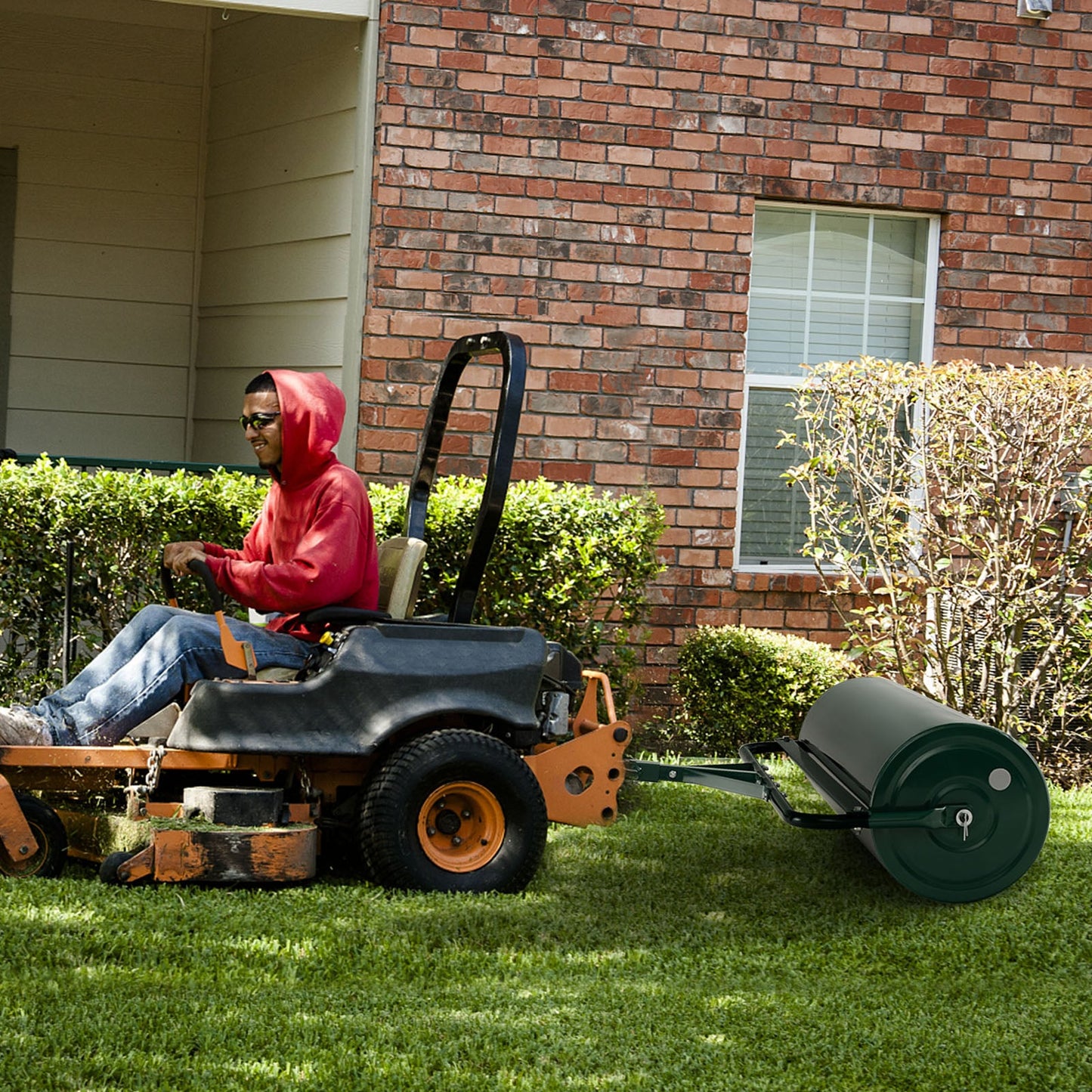 113L Metal Garden Lawn Roller-Green