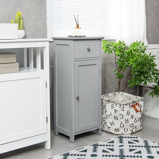 3-Tier Free-Standing Bathroom Cabinet with Drawer-Grey