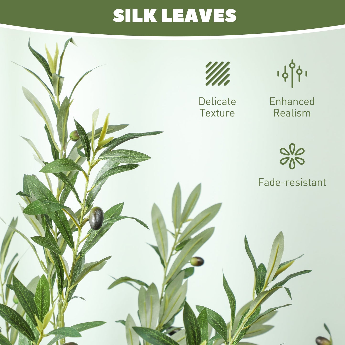 HOMCOM Silk Leaf Artificial Olive Trees