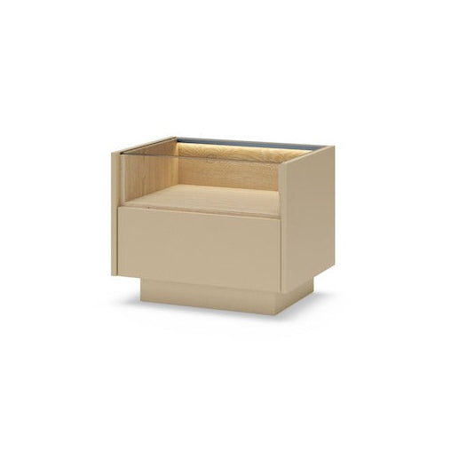 Coffee filter with wooden top and black base on a white background