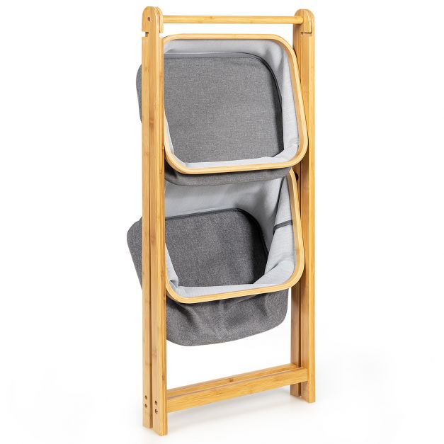Folding bamboo bathroom organizer 44.5 x 35 x 97.5 cm