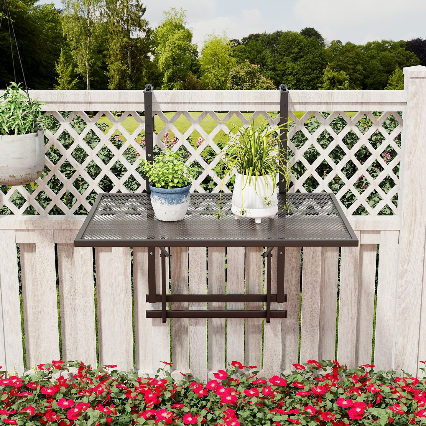 Hanging Foldable Table Floating Desk Planter with Holder