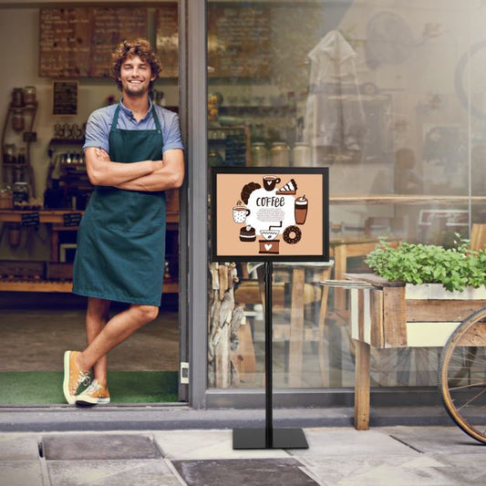 Height Adjustable Rotatable Poster A3 Information Stand-Black