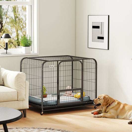 PawHut Heavy Duty Dog Crate,109 x 72 x 85 cm, Large Dog Cage for Small to Large Breeds