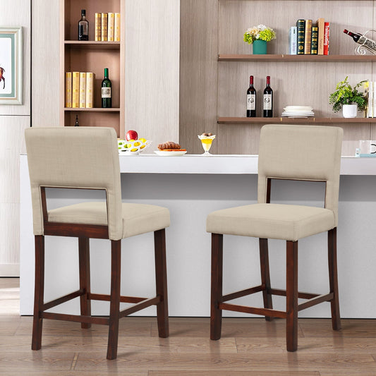 2-Piece Bar Chair Set-Beige