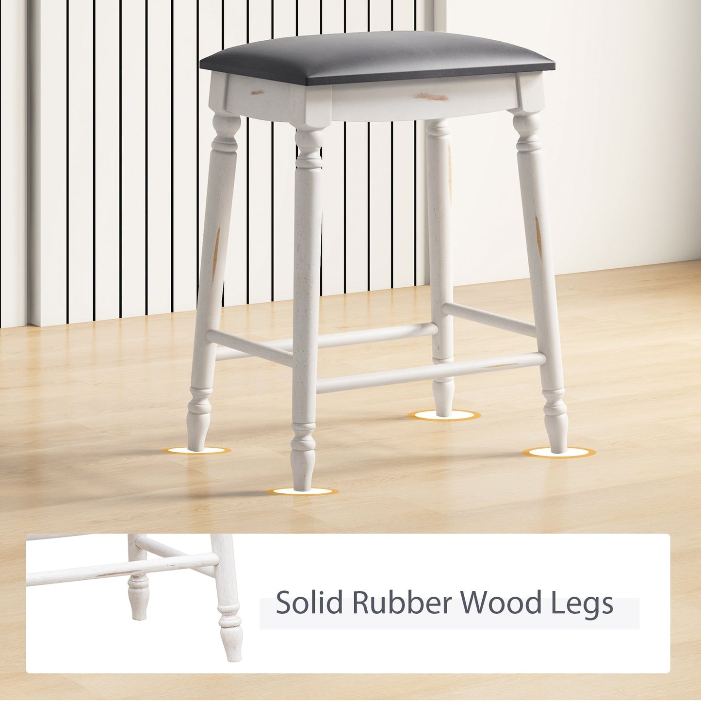61/74 cm Upholstered Bar Stool Set of 2-61 cm