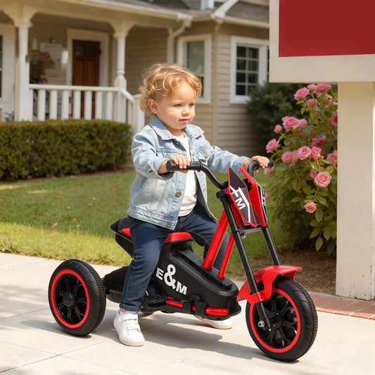 AIYAPLAY Kids Tricycle Baby Trike, Kids Trike with Pedal, 3 Wheel Toddler Balance Bike for Indoor Outdoor Use, Red
