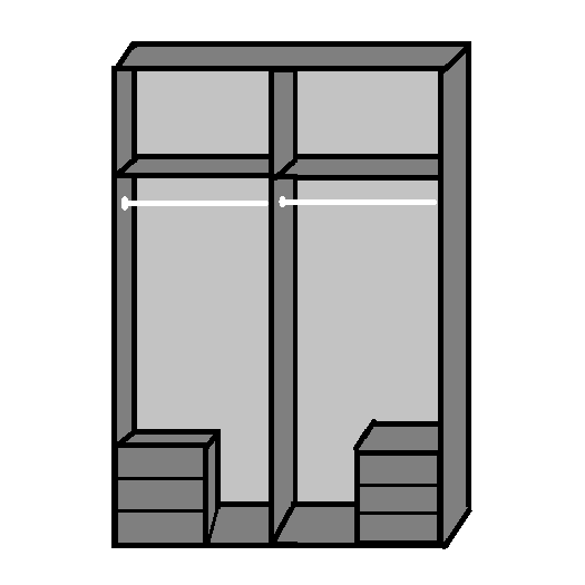 BERTEN 4 Door Mirrored Wardrobe White 180cm