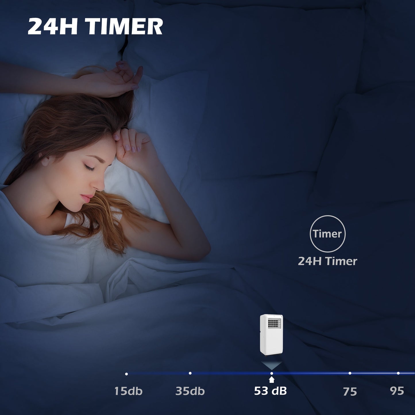 HOMCOM 9,000 BTU Mobile Air Conditioner for Room up to 28m², with Dehumidifier, 24H Timer, Wheels, Window Mount Kit