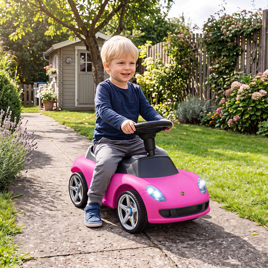 Kids Ride On Car Sliding Car with Horn & Sound Buttons Porsche Licensed-Pink