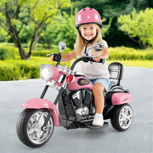 Kids Electric Motorcycle Motorbike 6V Battery Horn Headlight-Pink