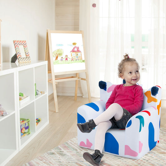 Kids Sofa Chair Foam Filled Armchair with Extra Padded Pillow-White