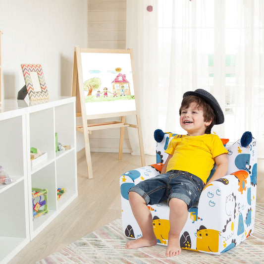 Kids Sofa Chair Foam Filled Armchair with Extra Padded Pillow-Orange