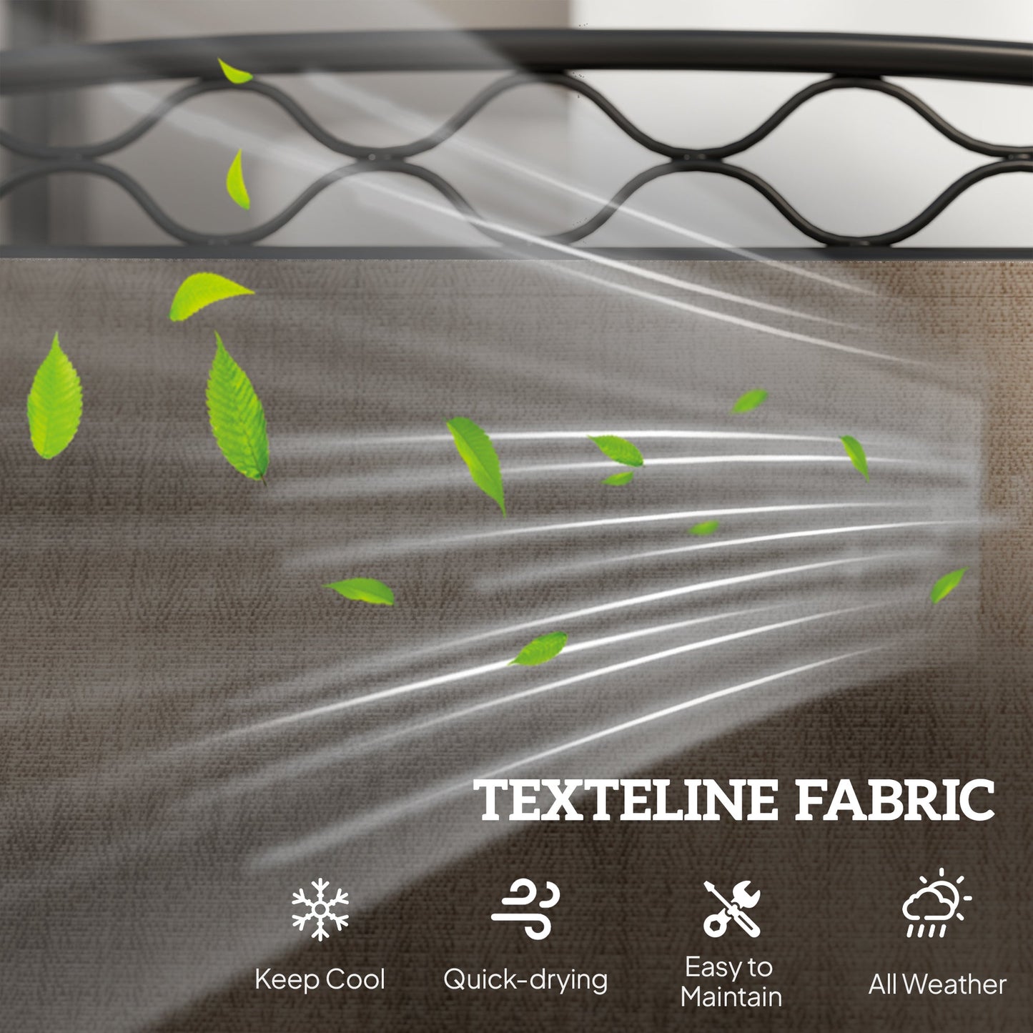 Outsunny Double Outdoor Glider Chair, 2 Seater Patio Rocking Chairs, Swing Bench with Tempered Glass Table, Breathable Mesh Fabric for Backyard, Garden, Porch, Brown