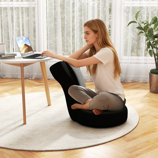 Lazy Sofa Chair with Adjustable Headrest and Backrest-Grey