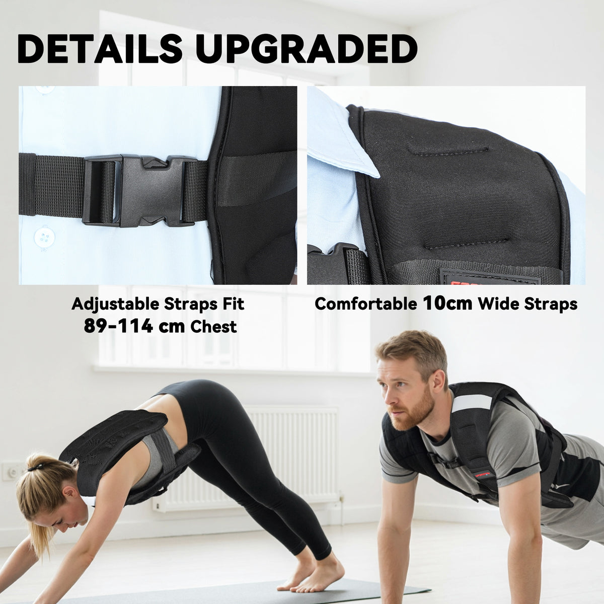 SPORTNOW Weighted Vest, 5 kg Weight Vest with Adjustable Straps, Reflective Strips, Black