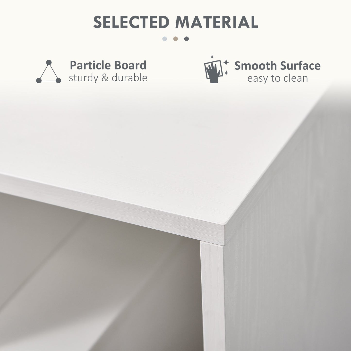 HOMCOM Side Table, 3 Tier End Table with Open Storage Shelves for Living Room, Bedroom, Set of 2, White