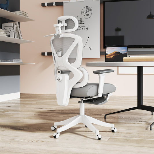 HOMCOM Ergonomic and Adjustable Office Chair - Grey