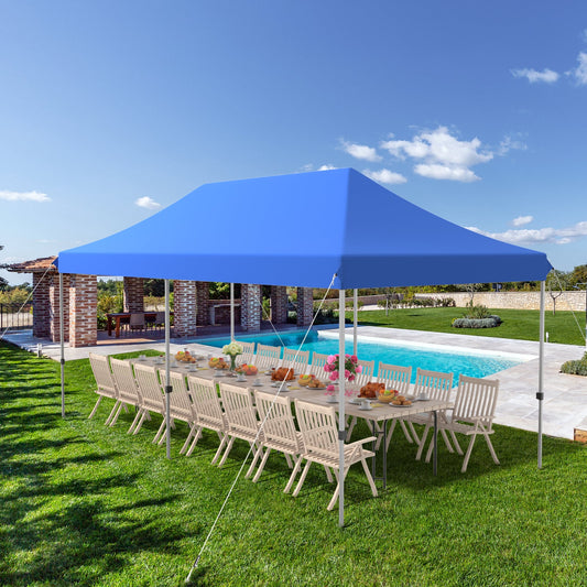 6 x 3m Pop Up Gazebo with 3 Height Positions and Wheeled Storage Bag-Blue