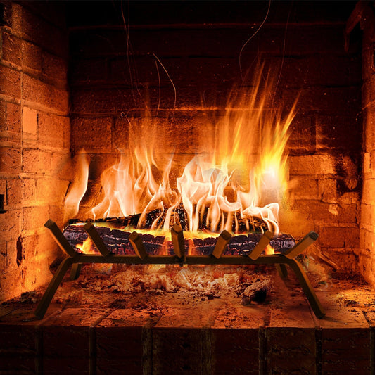 Outdoor Grill Fireplace Log Grate Holder with 7 Steel Bars-S