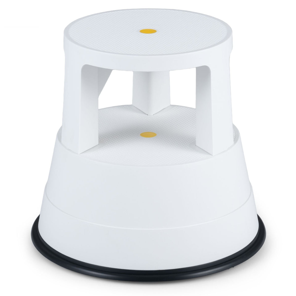 Roller Stool with Casters and Non-slip Rubber Band for Home Office-White