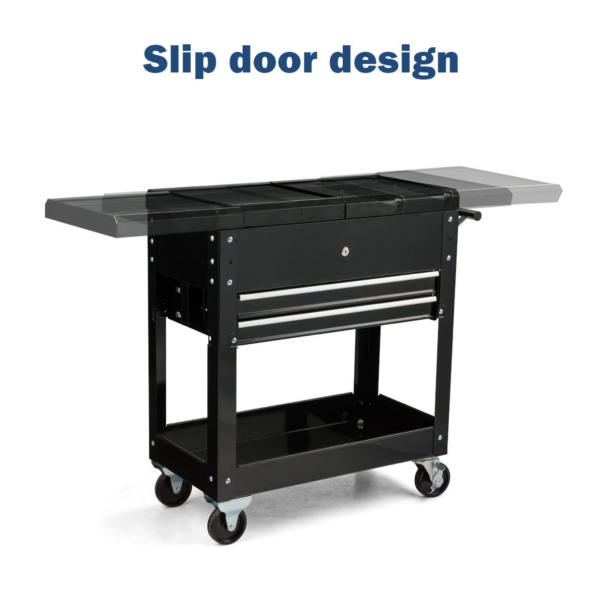 Lockable Rolling Tool Cart with Wheels and Drawers