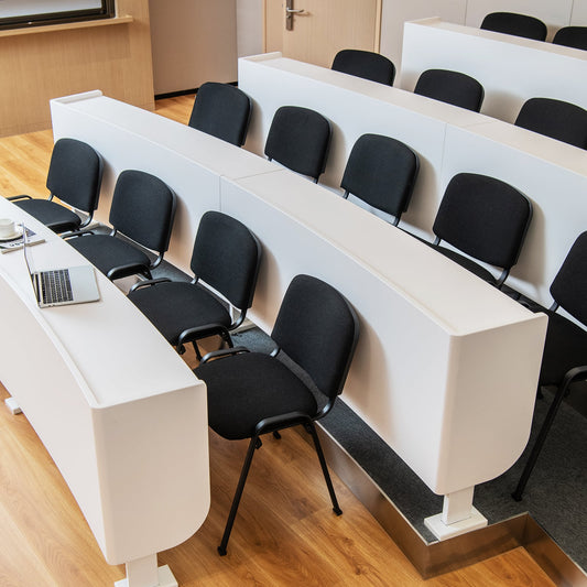 Set of 10 Conference Room Chairs with Upholstered Back and Seat-Black