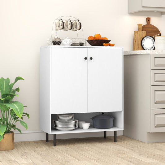 Sideboard Buffet Cabinet 2-Door Kitchen Storage Cabinet for Dining Room Living Room-White