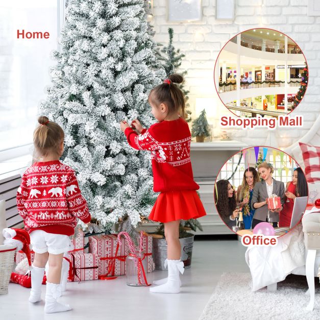 1.8M White Artificial Holiday Christmas Tree with 600 PVC Tips for Christmas Decoration