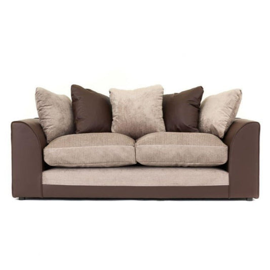 Dylan Chenille Fabric 3 Seater Sofa - Black Grey or Brown Beige