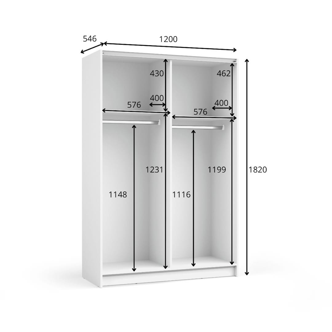 Sofia Sliding Door Wardrobe 120cm
