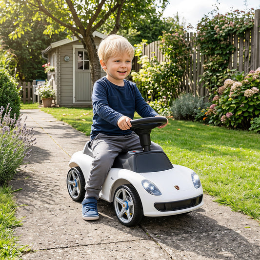 Kids Ride On Car Sliding Car with Horn & Sound Buttons Porsche Licensed-White