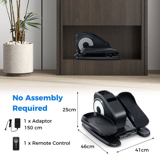 Under Desk Elliptical Machine with Display Screen and Remote Control-Grey