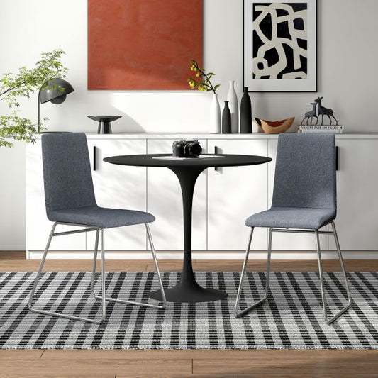 Set of 2 dining chairs with folding backrest & metal frame upholstered kitchen chair