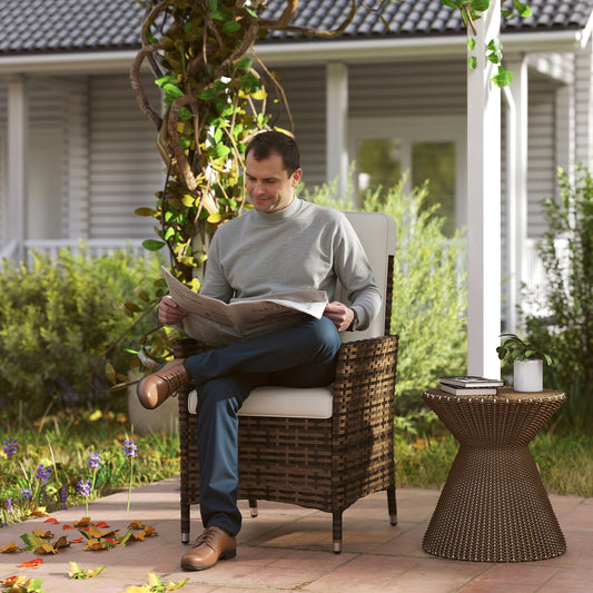 Outsunny 105°-150 Reclining Rattan Chair - Cream