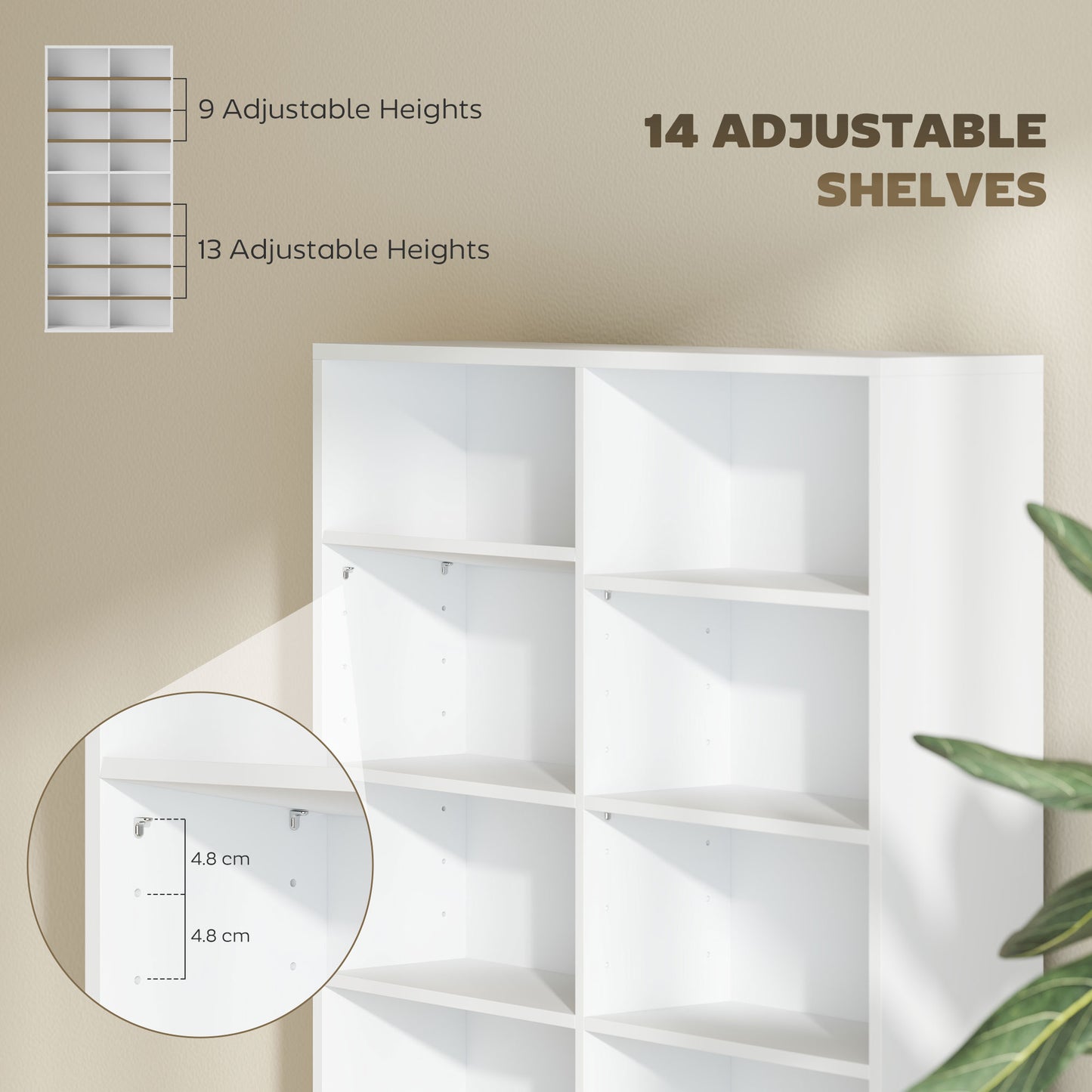 HOMCOM 640 CD Storage Tower - White