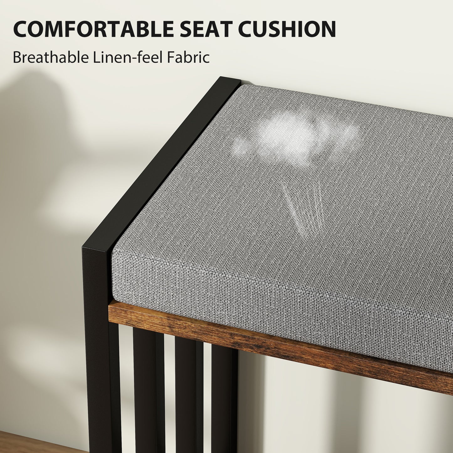 HOMCOM Shoe Storage with Seat, Upholstered Entryway Bench, Shoe Bench with 3 Open Shelves for Hallway, Rustic Brown