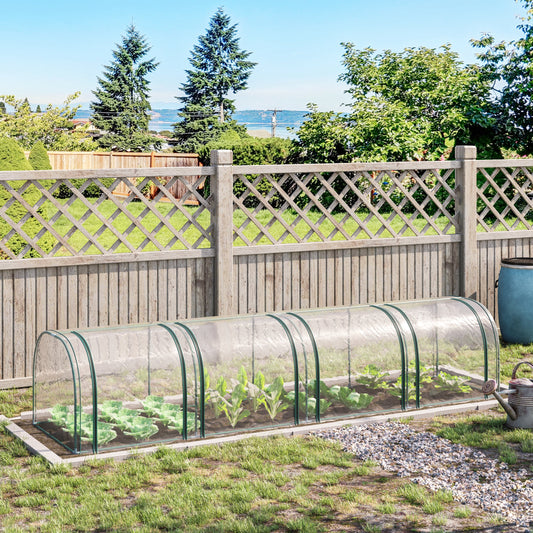Outsunny 395 x 100 cm Low Tunnel Greenhouse - Clear