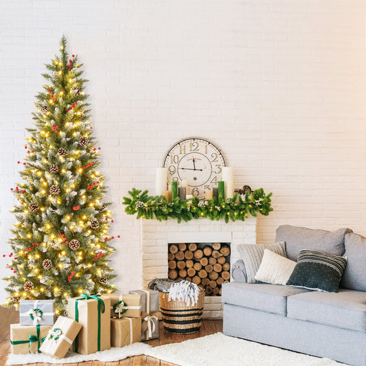 Artificial Christmas Tree with Branch Tips and Natural Pine Cones-180 cm