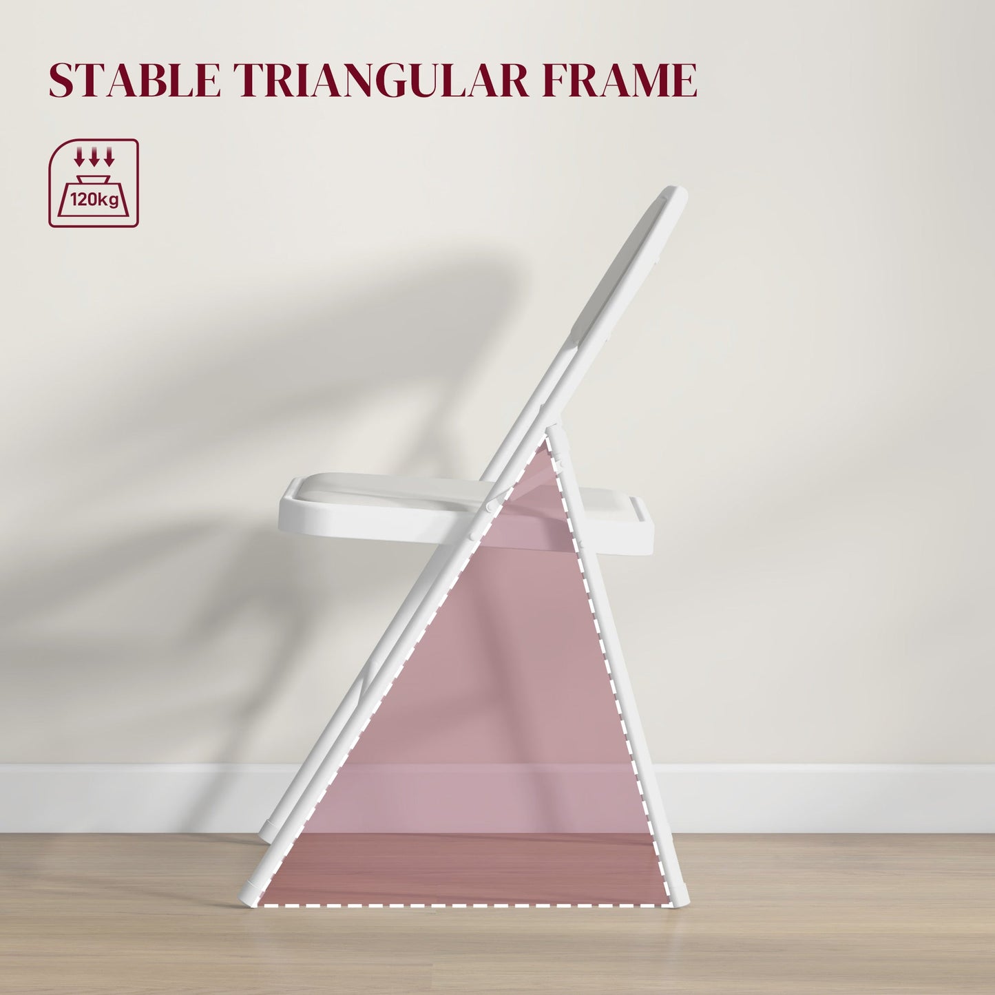 HOMCOM Set of Two Cushioned Folding Chairs - White