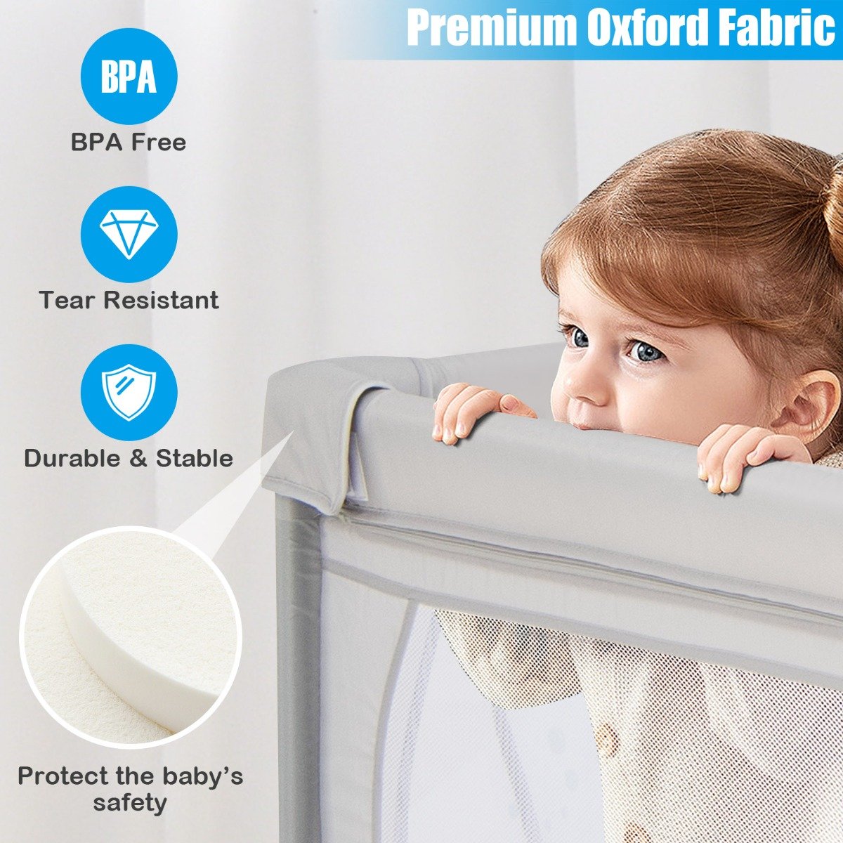 206 x 147 cm Baby Playpen with 50 Ocean Balls for Babies and Toddlers-Bear