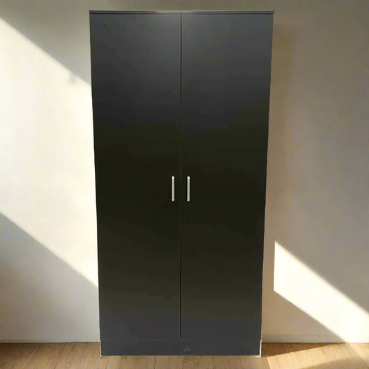 Wardrobe SLEEK 2 Door Wardrobe Black 80cm