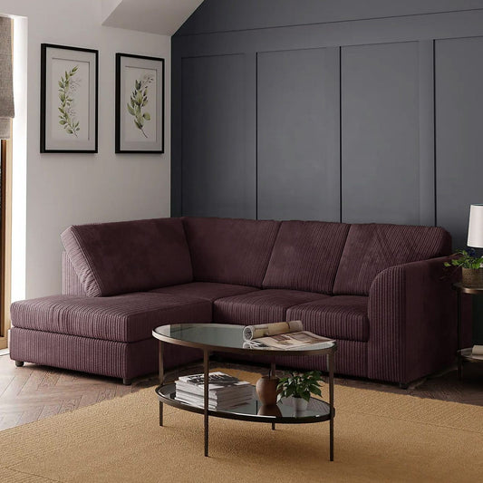 Blake Full Back Chocolate Jumbo Cord Corner Sofa - Right and Left Arm - Available in Other Colours