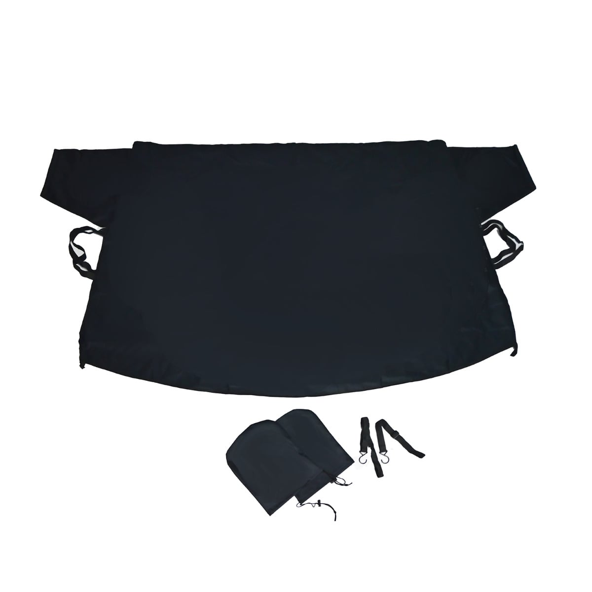 Car Front and Rear Windshield Cover 600D Oxford Automotive Window Protector-Black