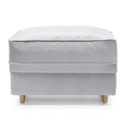 Chic Velvet Footstool - Light Grey