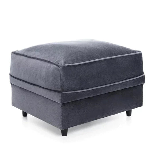 Chic Velvet Footstool - Dark Grey