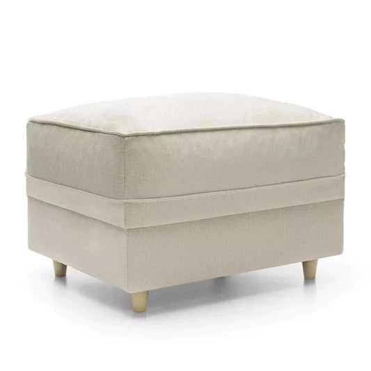 Chic Velvet Footstool - Cream